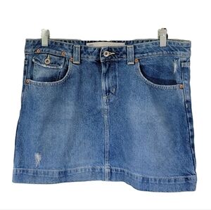 GAP Jeans Y2K Mini Skirt 12 Vintage Distressed Everyday Denim Coastal Cowgirl